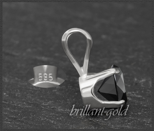 Brillant Anhänger in 585 Gold, 1,27ct, schwarz